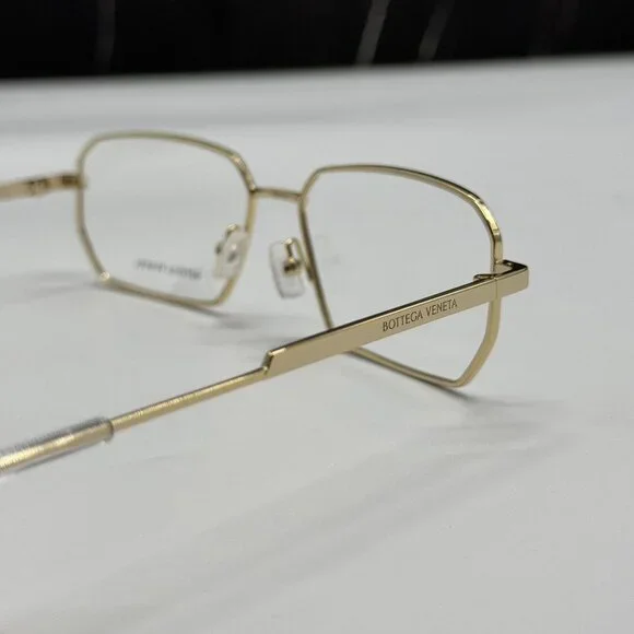 NEW BOTTEGA VENETA BV1073O 002 SQUARE GOLD UNISEX EYEGLASSES display picture 1